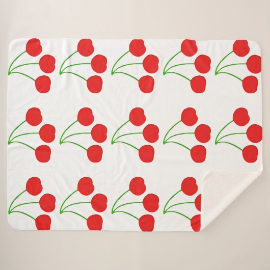 Cherries Blanket Sherpadecke (Vorderseite (Horizontal))