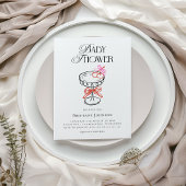 Cherries & Bow Martini Babydusche Einladung