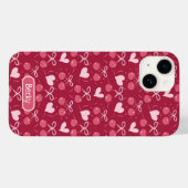 Cherries Bows hören rot und rosa Case-Mate iPhone Hülle (Rückseite (Horizontal))