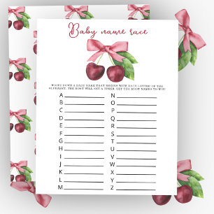 Cherries bug baby Dusche Baby name race game