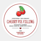 Cherries Canning Jar Label Runder Aufkleber (Vorderseite)