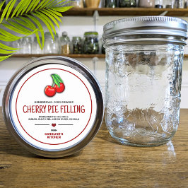 Cherries Canning Jar Label Runder Aufkleber