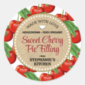Cherries Canning Jar Label Runder Aufkleber (Vorderseite)