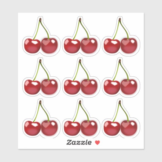 Cherries Cherry Fruit Clear Transparent Stickers Aufkleber (Blatt)