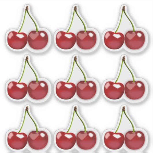 Cherries Cherry Fruit Clear Transparent Stickers Aufkleber (Vorderseite)