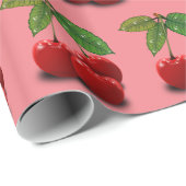 Cherries Cherry Print Retro Vintage Geschenkverpac Geschenkpapier (Rolleneckpunkt)