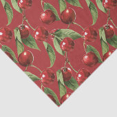 Cherries Cherry Red Pattern Seidenpapier (Ausschnitt)