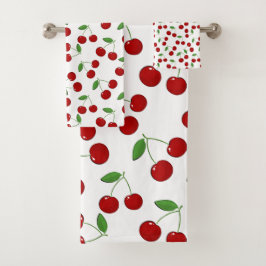 Cherries Design Badehandtuch Set