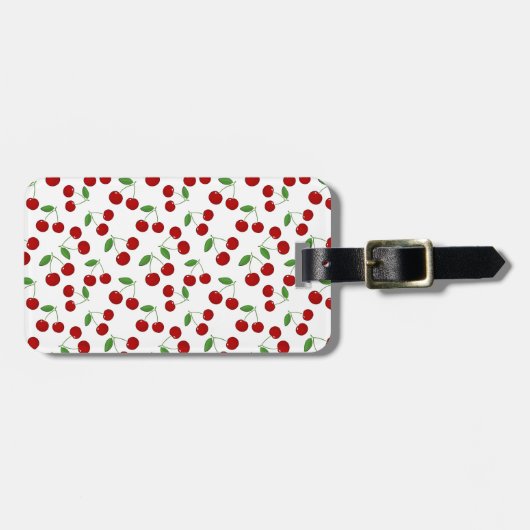 Cherries Design Luggage Tag Gepäckanhänger (Vorderseite horizontal)