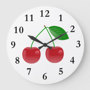 Cherries Design Wall Clock Große Wanduhr