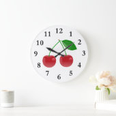 Cherries Design Wall Clock Große Wanduhr (Zuhause)