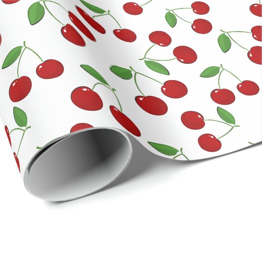 Cherries Design Wrapping Paper Roll Geschenkpapier (Rolleneckpunkt)