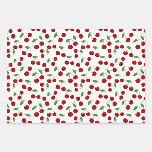 Cherries Design Wrapping Paper Sheets Geschenkpapier Set (Vorderseite 3)