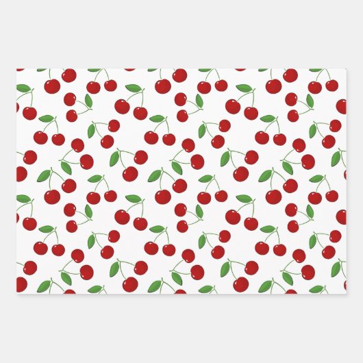 Cherries Design Wrapping Paper Sheets Geschenkpapier Set (Vorderseite 2)