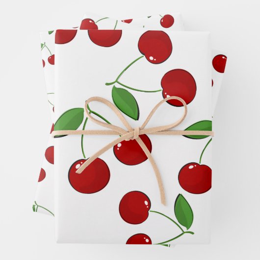 Cherries Design Wrapping Paper Sheets Geschenkpapier Set (Beispiel)