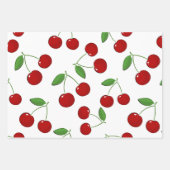 Cherries Design Wrapping Paper Sheets Geschenkpapier Set (Vorderseite)