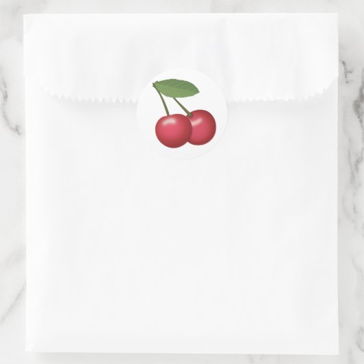 Cherries Emoji Runder Aufkleber (Tasche)