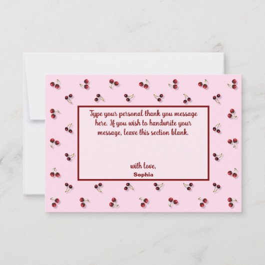 Cherries Flat Dankeschön Karte (Rückseite)