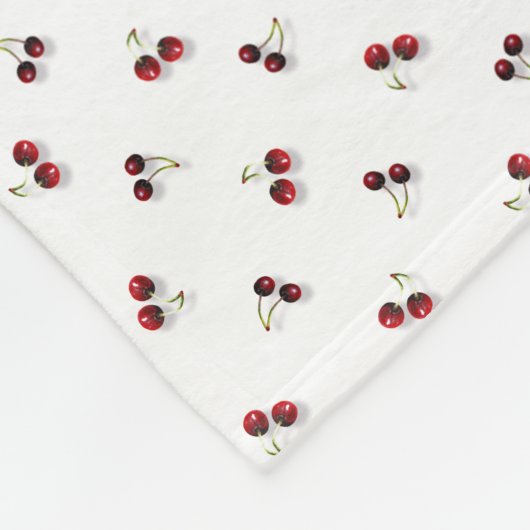 Cherries Fleece Blanket (Ecke)