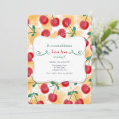 Cherries Frame Einladung (Stehend Vorderseite)