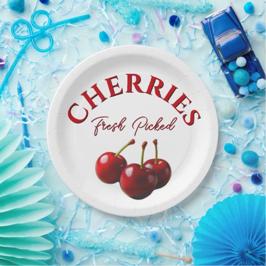 Cherries fresh picked pappteller (Party)