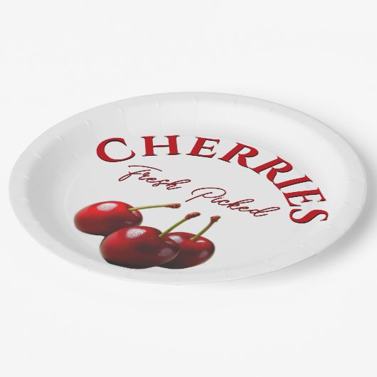 Cherries fresh picked pappteller (Schrägansicht)