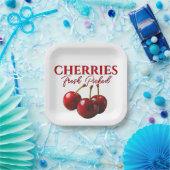 Cherries fresh picked pappteller (Party)