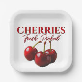 Cherries fresh picked pappteller (Vorderseite)