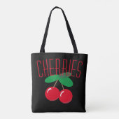 Cherries Frucht Red Black Tote Bag Tasche (Rückseite)