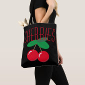 Cherries Frucht Red Black Tote Bag Tasche (Von Nahem)