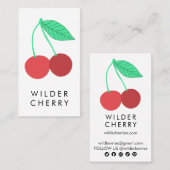Cherries Fun Frucht Nutritionist Koch Sozialicons Visitenkarte (Vorne/Hinten)