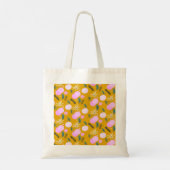 Cherries Fun Fruit Library Buch Yellow Pink Tragetasche (Rückseite)