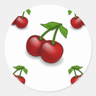 Cherries Galore Design Runder Aufkleber
