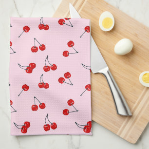 Cherries Geburtstagsparty Dusche Rosa Rot Geschirrtuch