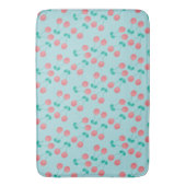 Cherries Hand lackierte Wasserfarbe Aquamarin Badematte (Vorderseite Vertikal)