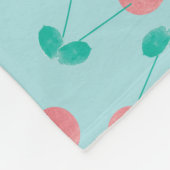 Cherries Hand lackierte Wasserfarbe Aquamarin Fleecedecke (Ecke)