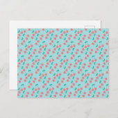 Cherries Hand lackierte Wasserfarbe Aquamarin Postkarte (Vorne/Hinten)