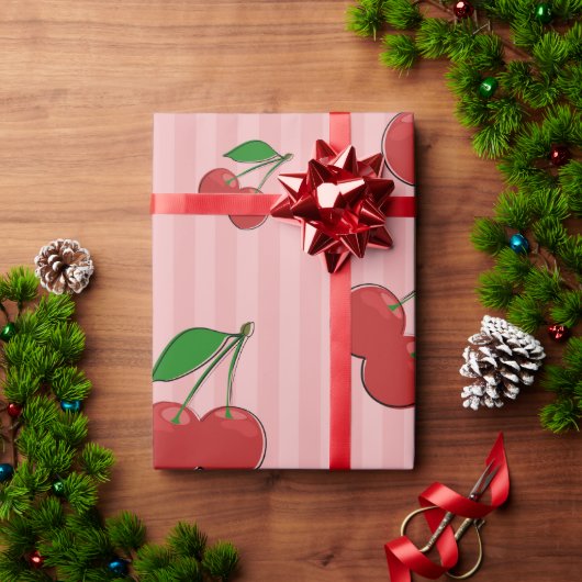 Cherries Illustration Geschenkpapier (Feiertagsgeschenk)
