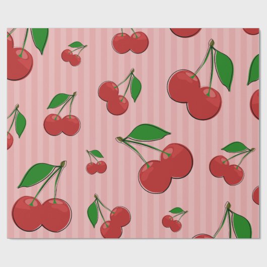 Cherries Illustration Geschenkpapier (Flach)