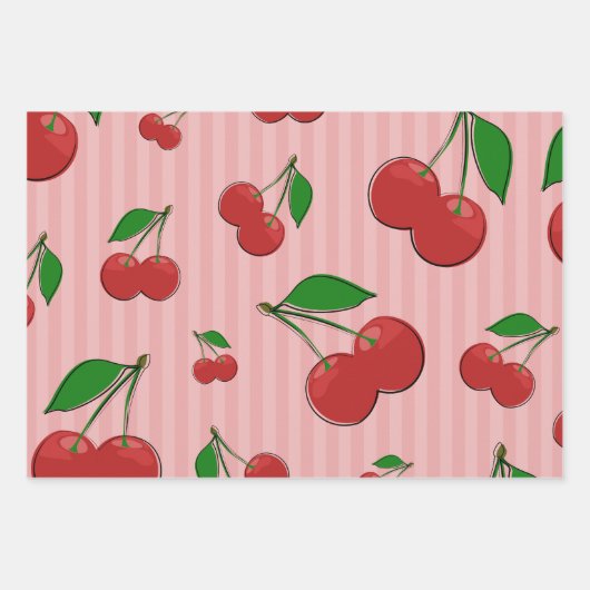 Cherries Illustration Geschenkpapier Set (Vorderseite)