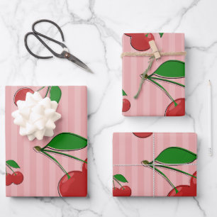 Cherries Illustration Geschenkpapier Set
