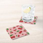 Cherries Illustration Rechteckiger Pappuntersetzer (Vor Ort)