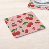 Cherries Illustration Rechteckiger Pappuntersetzer (angewinkelt)