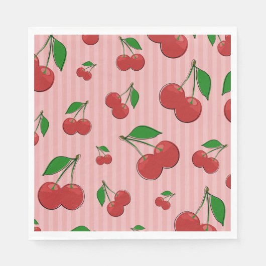 Cherries Illustration Serviette (Vorderseite)
