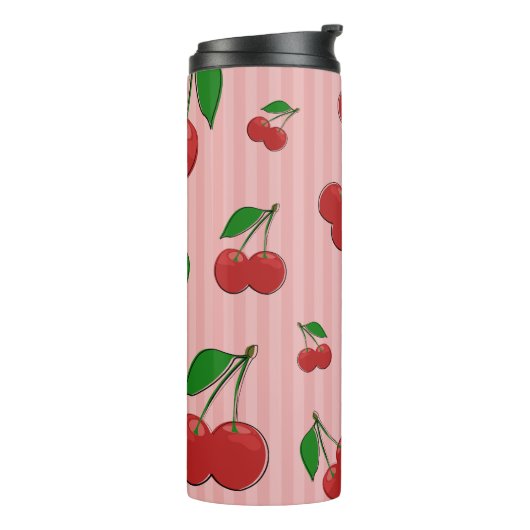 Cherries Illustration Thermosbecher (Nach links gedreht)