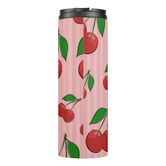 Cherries Illustration Thermosbecher (Rückseite)