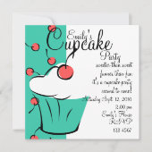 Cherries Jubilation Cupcake Einladung (Vorderseite)