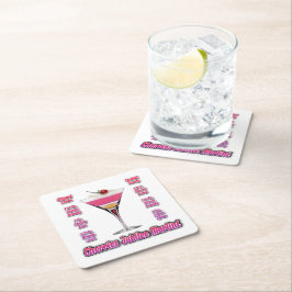 Cherries Jubilee Martini Cocktail Recia Art Rechteckiger Pappuntersetzer