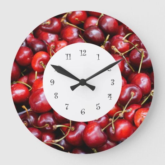 Cherries Kitchen Wall Große Wanduhr (Vorderseite)