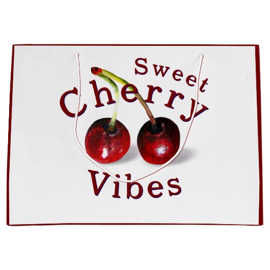 Cherries Large Gift Bag Große Geschenktüte (Vorderseite)
